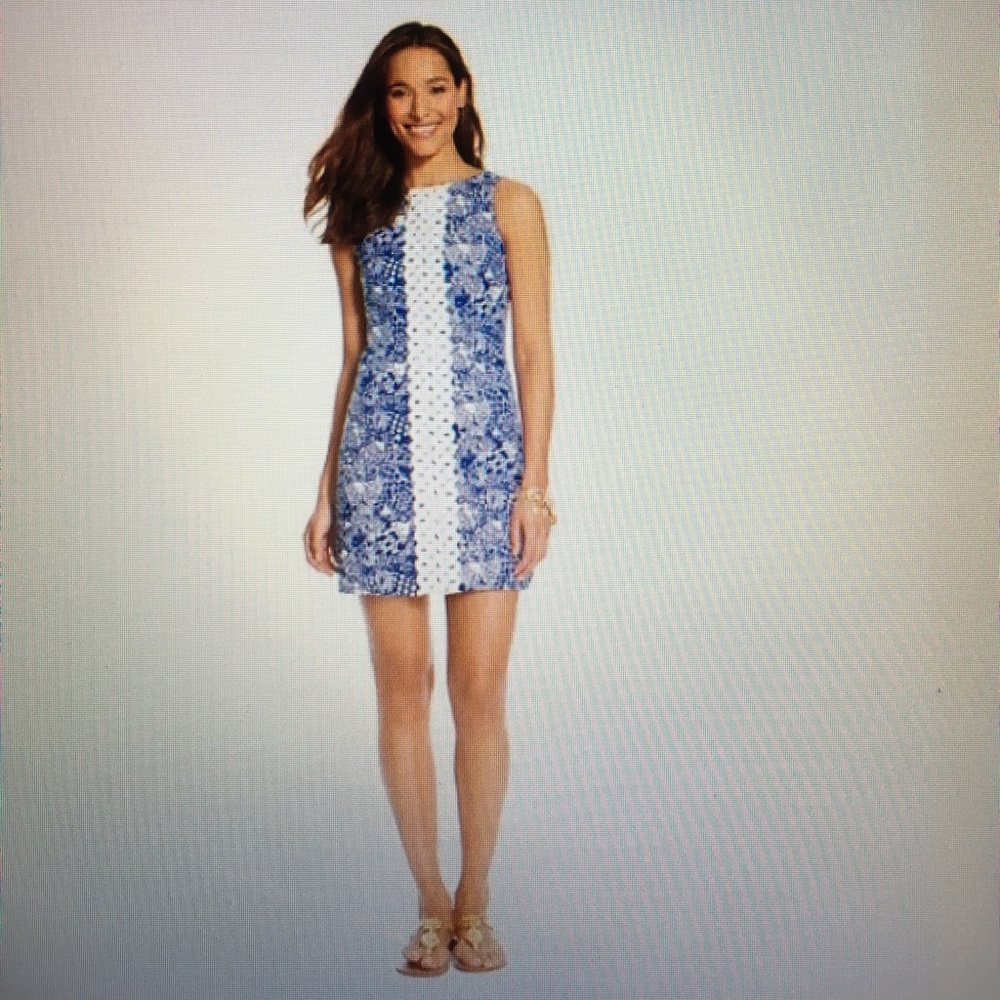 Lilly Pulitzer Blue and White Midi Dress